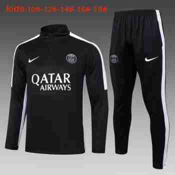 Sweat Entrainement Ensemble Enfant Paris Saint Germain 2024 2025 Noir
