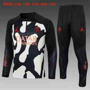 Sweat Entrainement Ensemble Enfant Paris Saint Germain 2024 2025 Noir Blanc