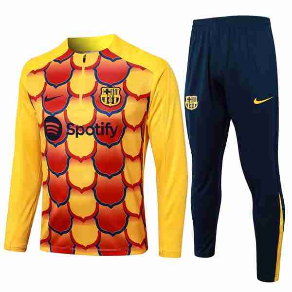 Sudadera De Training Barcelona 2024-2025 Amarillo Rojo 3 Sweat Entrainement Barcelone 2024 2025 Amarillo Rojo