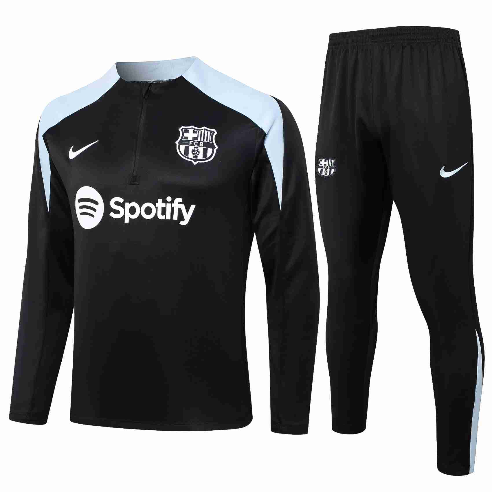 Sudadera De Training Barcelona 2024-2025 Negro Gris 3 Sweat Entrainement Barcelone 2024 2025 Negro Gris