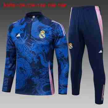 Sweat Entrainement Enfant Real Madrid 2024 2025 Bleu