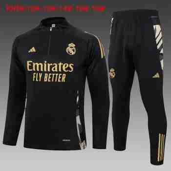 Sweat Entrainement Enfant Real Madrid 2024 2025 Negro Amarillo