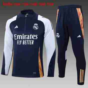 Sweat Entrainement Enfant Real Madrid 24 2025 Bleu