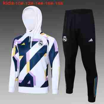 Sweat a Capuche Enfant Real Madrid 2024 2025 Blanco Azul