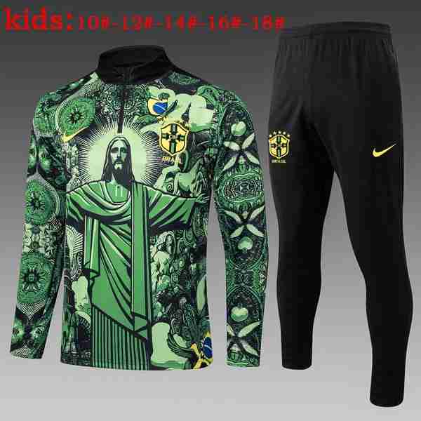 Ninos Sudadera De Training Brasil 2025-2026 Verde Sweat Entrainement Enfant Bresil 2025 2026 Vert
