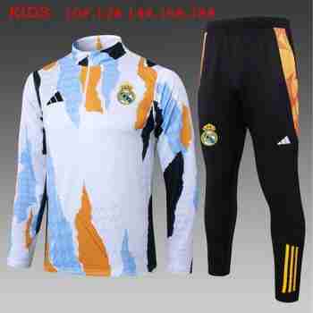 Sweat Entrainement Enfant Real Madrid 2025 2026 Bleu Blanc
