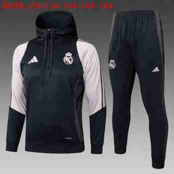 Sweat Shirt Capuche Enfant Real Madrid 2025 2026 Noir Rosa