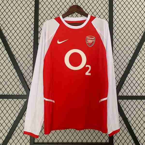 Tailandia Camiseta Arsenal 1ª ML Retro 2002 2004 Thailande Maillot 1rd Manches Longues Arsenal Retro 2002 2004