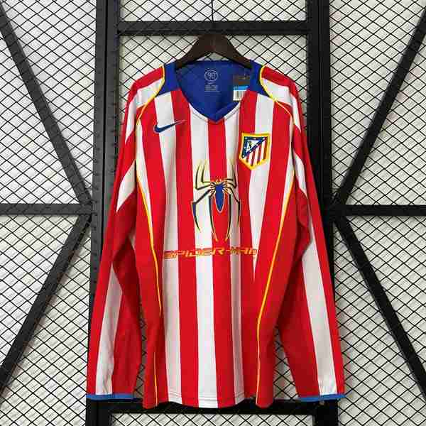 Tailandia Camiseta Atletico Madrid 1ª Retro 2004-2005 Thailande Maillot 1rd Manches Longues Atletico Madrid Retro 2004 2005