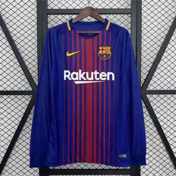 Tailandia Camiseta Barcelona 1ª Retro ML 2017-2018 Thailande Maillot 1rd Manches Longues Barcelone Retro 2017 2018